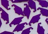 Graduation Cap Confetti, Purple Metallic