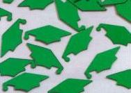 Metallic Green Graduation Cap Confetti, 1/2 ounce packets