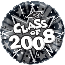 2008 Black Graduation Balloon