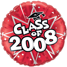 Red Graduation Balloon, Red Class of 2008