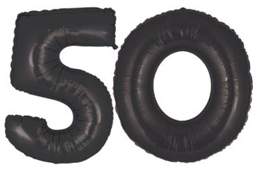 50th Birthday Black Mylar Balloons