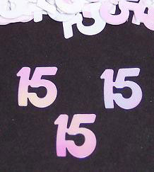 Number 15 Confetti