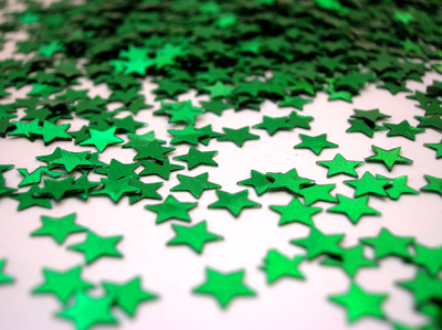 Star Confetti, Green 1/4